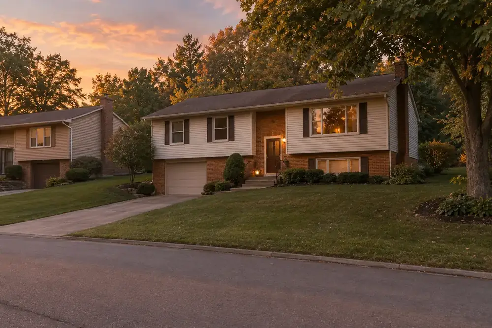 Illustration of a typical residential street in the Plum, PA area